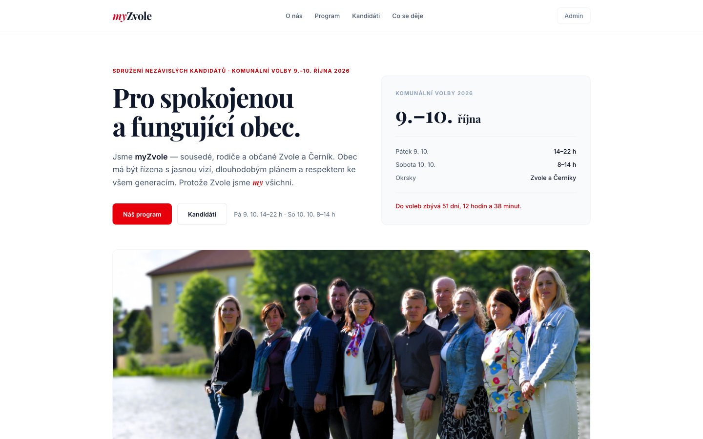 MyZvole komunitní web rozhraní